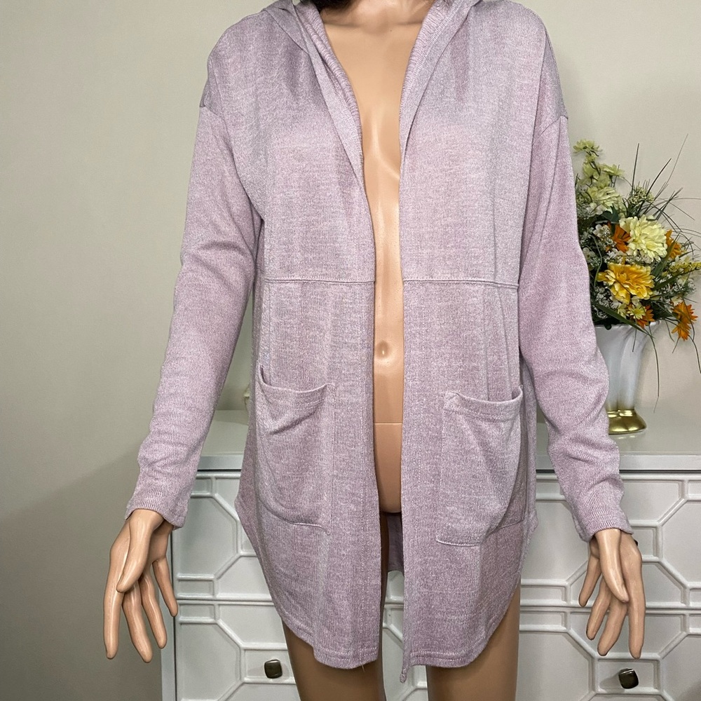 Mudd Soft Long Sleeve Light Pink/Lavender Cardigan Sweater Size Small